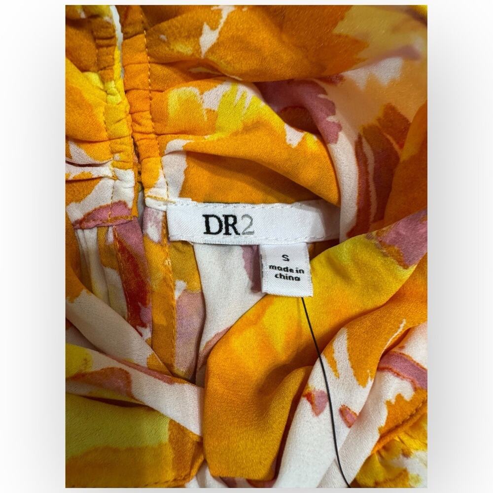 NWT DR2 Women’s Tie-Dye Halter Neck Blouse Yellow Pink White Size S - Picture 6 of 11